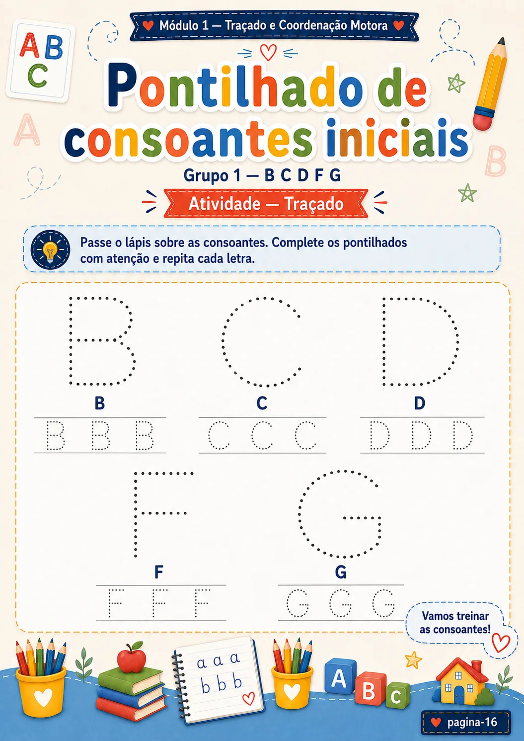 Página da Sequência de Alfabetização