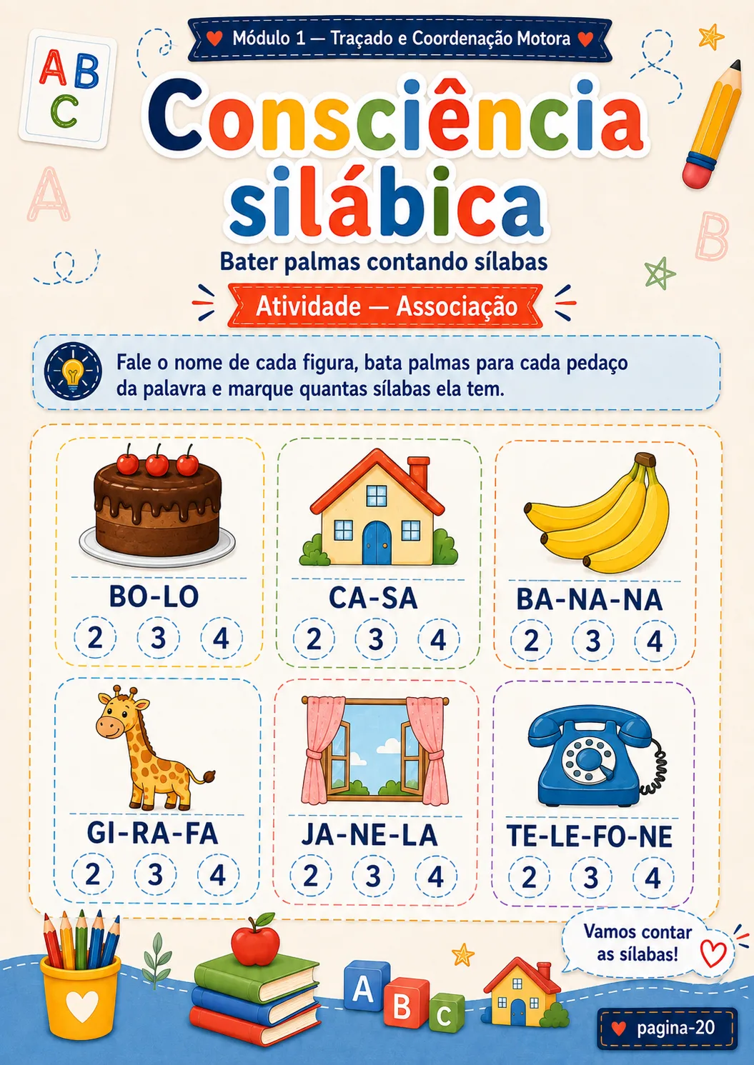Página da Sequência de Alfabetização