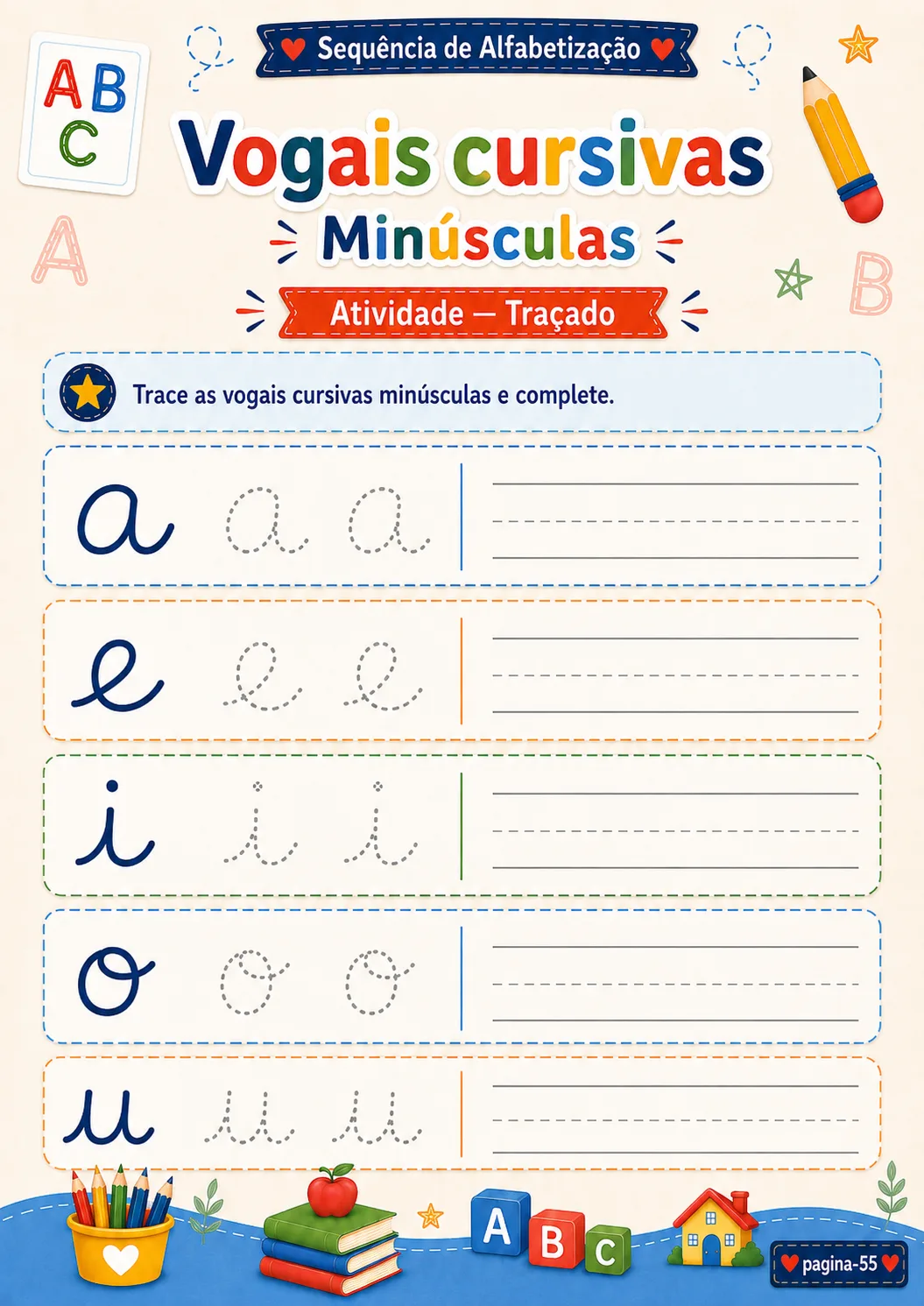 Página da Sequência de Alfabetização