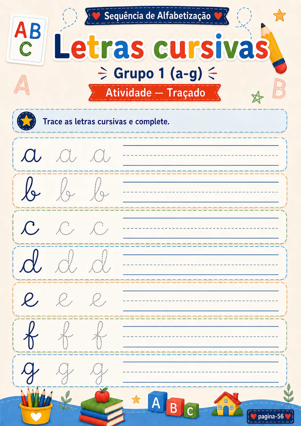 Página da Sequência de Alfabetização