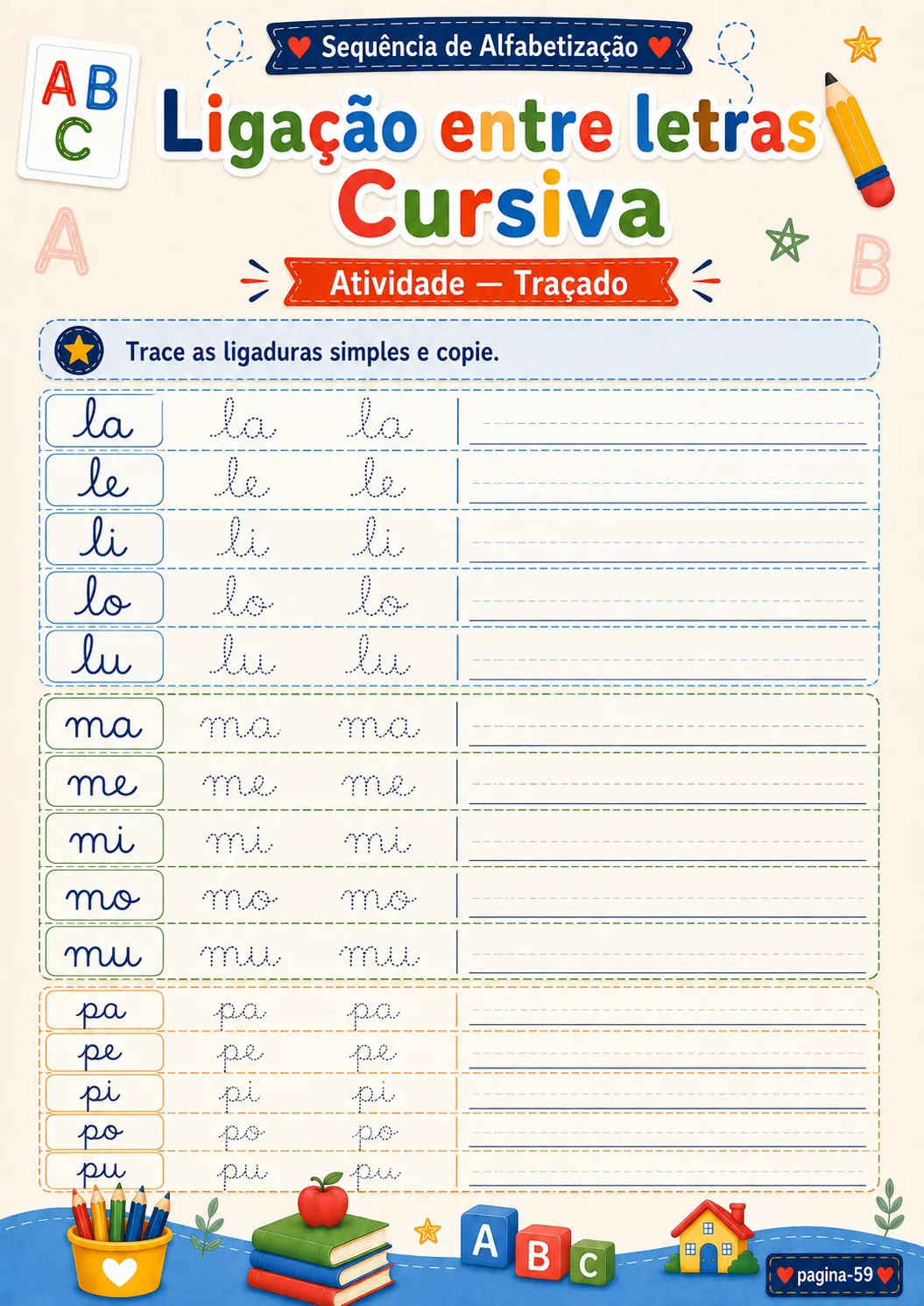 Página da Sequência de Alfabetização