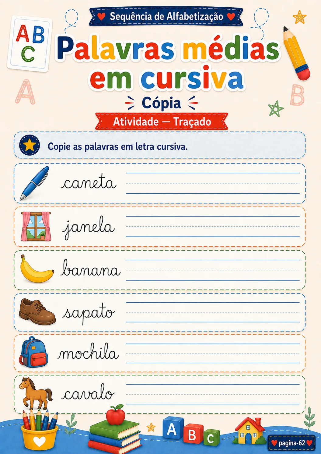 Página da Sequência de Alfabetização